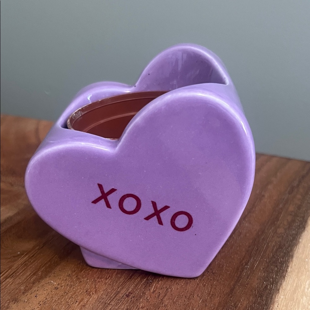 Purple Heart-Shaped XOXO Planter